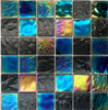 Iridescent Black And Rainbow Color Crystal Glass Mosaic Tile for Swimming Pool 