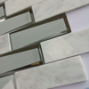 Carrara White Marble Mixed Beved Bright White Color Glass Mosaic Tiles