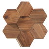 Solid Wood Hexagon Style Black Walnut Wood Panel Wood Mosaic Tiles