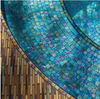 Blue Crystal Iridescent Glass Mosaic Floor Tiles Bathroom Tiles Swimming Pool Mosaic glass