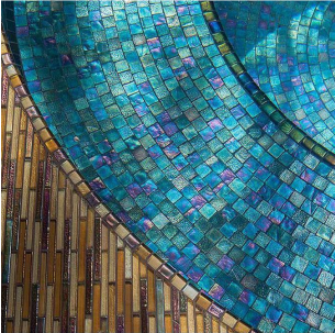 Blue Crystal Iridescent Glass Mosaic Floor Tiles Bathroom Tiles Swimming Pool Mosaic glass