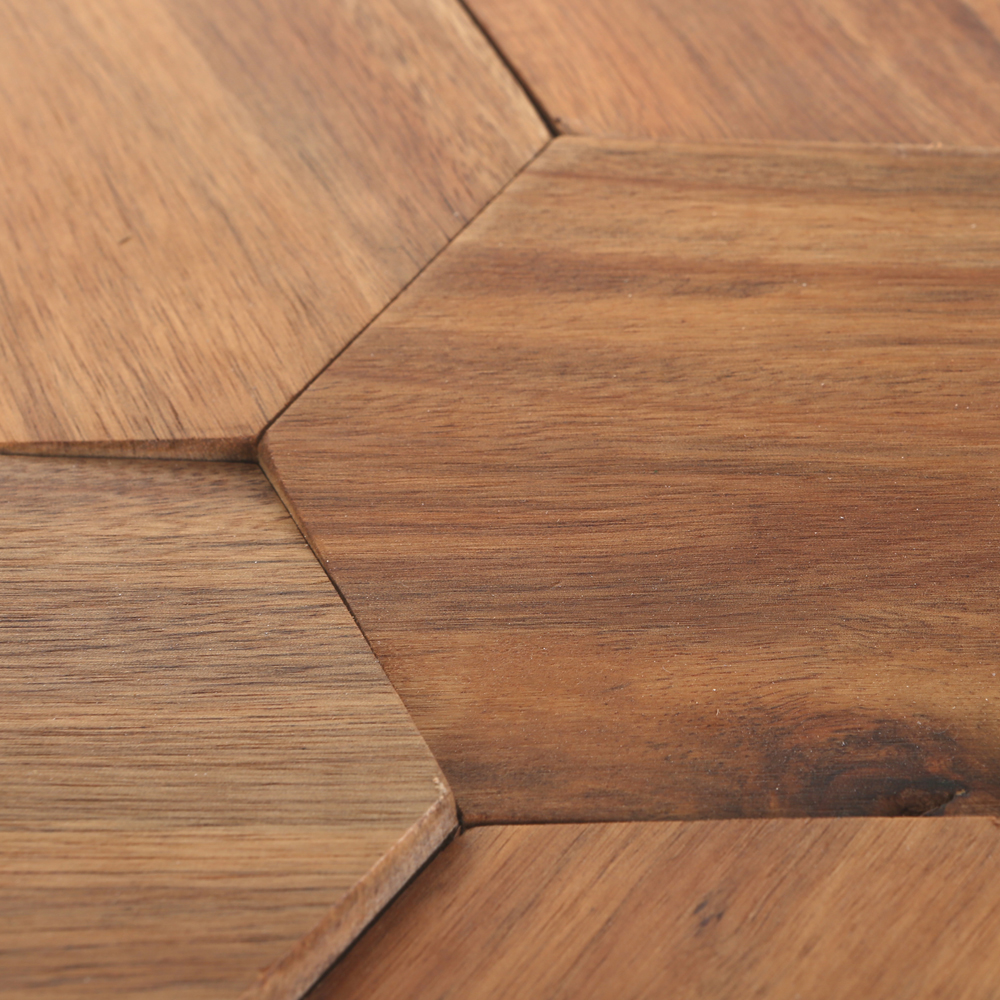 Solid Wood Hexagon Style Black Walnut Wood Panel Wood Mosaic Tiles