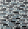 3D Polished Irregular Stainless Steel Metal Mosaic Bathroom Kitchen Waterproof Glass Mosaic Tiles