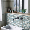 White Color Strip Shape Decoration Backsplash Wall Glass Mosaic Mixed With Metal Mosaic Tiles