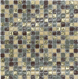 Mini Square Shape Mosaic Glass Sheets Crystal Ice Crackle Glass Mosaic Tiles