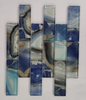 Luxury Marble Look 2*4inches Subway Mixed Blue Color Glass Tile 