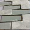 Carrara White Marble Mixed Beved Bright White Color Glass Mosaic Tiles