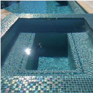 Blue Crystal Iridescent Glass Mosaic Floor Tiles Bathroom Tiles Swimming Pool Mosaic glass