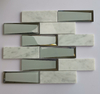 Carrara White Marble Mixed Beved Bright White Color Glass Mosaic Tiles