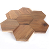 Solid Wood Hexagon Style Black Walnut Wood Panel Wood Mosaic Tiles