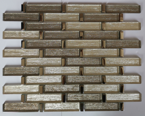 Silver Color Gold Color Glass Silk Film Mixed Materail Glass Mosaic Tiles