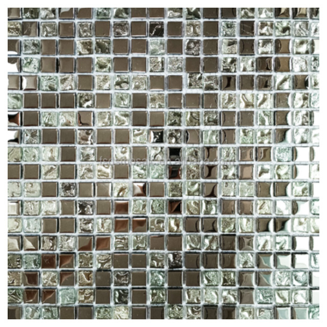 Silver Gold Glass Mosaic Glass Use for Wall Backsplash And TV Background And Bath Room Wall Glassed Mosaic