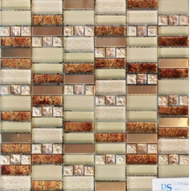 3D Polished Irregular Stainless Steel Metal Mosaic Bathroom Kitchen Waterproof Glass Mosaic Tiles