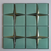 Light Green Color Beved Silver Plated Star Style Crystal Glass Mosaic Tiles