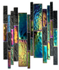 Iridescent Black And Rainbow Color Crystal Glass Mosaic Tile for Swimming Pool 