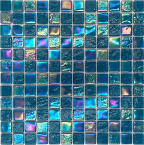 Blue Crystal Iridescent Glass Mosaic Floor Tiles Bathroom Tiles Swimming Pool Mosaic glass