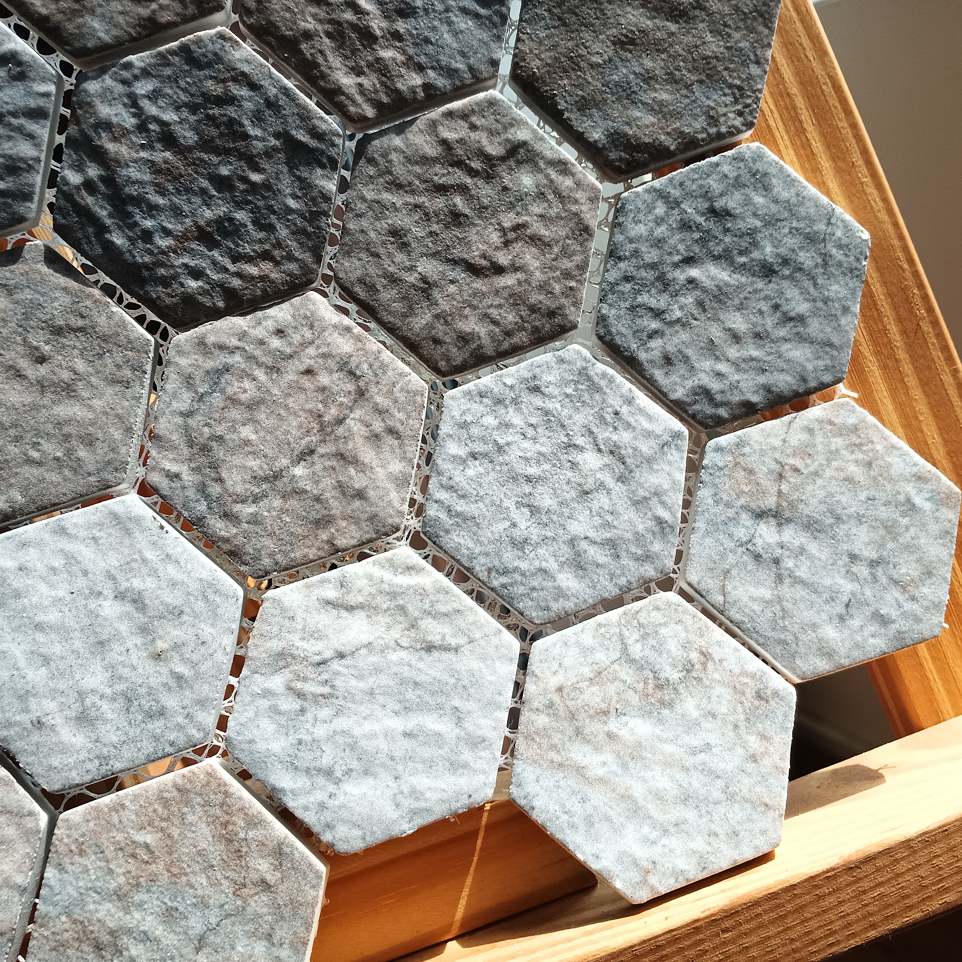 Glass Hexagon Different Color Tile Kitchen Wall Bathroom Backsplash Solid Glass Mosaic Tiles