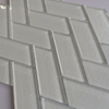 Bright White Herringbone Kitchen Backsplash Crystal Glass Mosaic Tiles