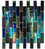 Iridescent Black And Rainbow Color Crystal Glass Mosaic Tile for Swimming Pool 