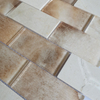 Warm Beige Color Wall Paper Stick on Back Texture Pattern 2*4 Inch Glass Mosaic Tiles