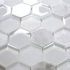 Hexagonal Mosaic White Nature Mix Tiles Glass Mosaic Popular for Hot Kitchen Bathroom Mosaic Floor Tiles And Wall Tiles