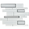 America Style White Strips Mixed Kitchen Bathroom Backsplash Wall Glass Mosaics